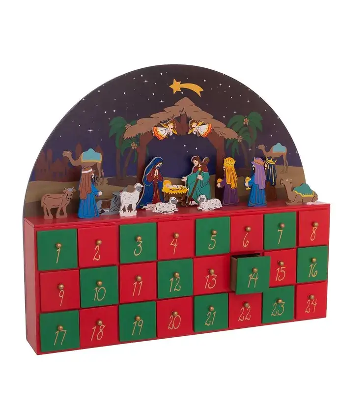 Kurt S. Adler, Inc. - Wholesale Advent Calendar - 16.5" Wooden Nativity Advent Calendar6