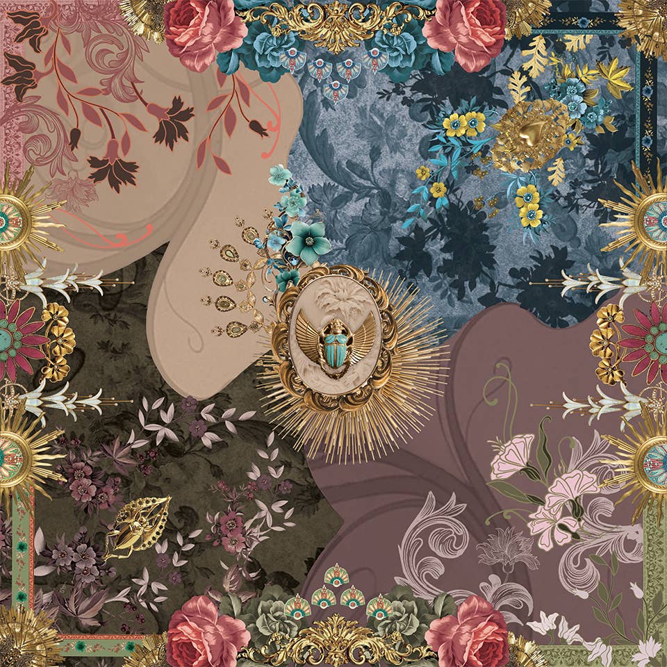 BROKANTE – Cachecol - Mulher por atacado – Grande quadrado caxemira 130x130cm ADORAÇÃO0