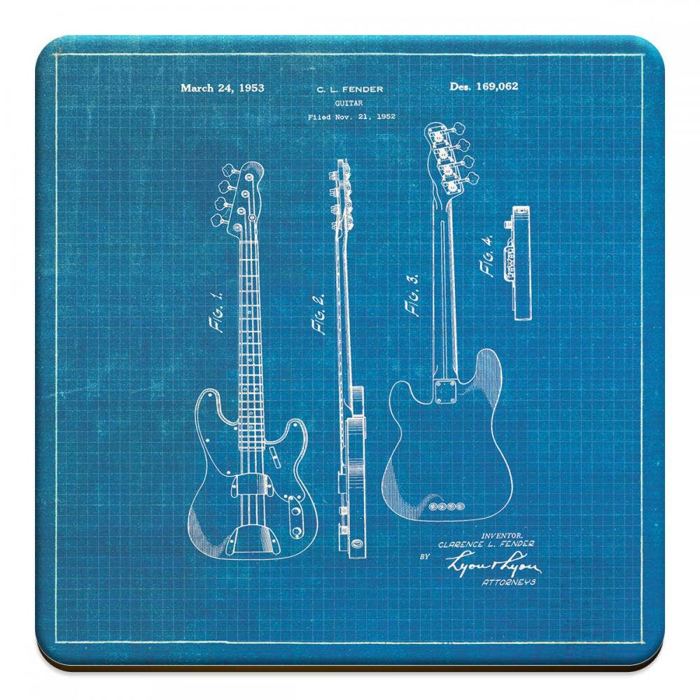 Fresh Prints of CT - Vente Sous-verre - Dessous de verre Fender Guitar 1953 MDF1