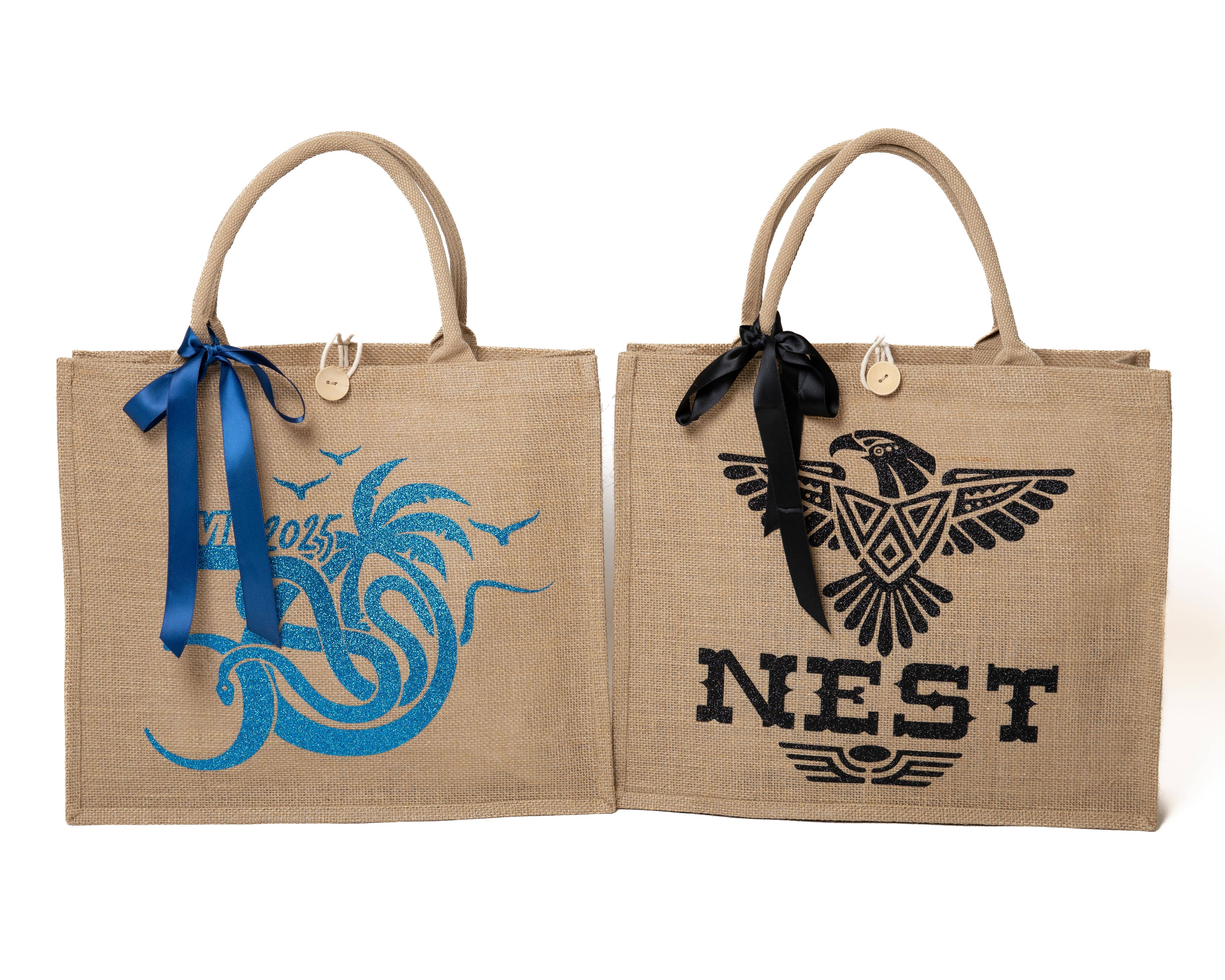 Sisters G Kids - Wholesale Gift bag - Custom Logo Jute Tote Bag with Bow – Wholesale Eco Gift Bag 8