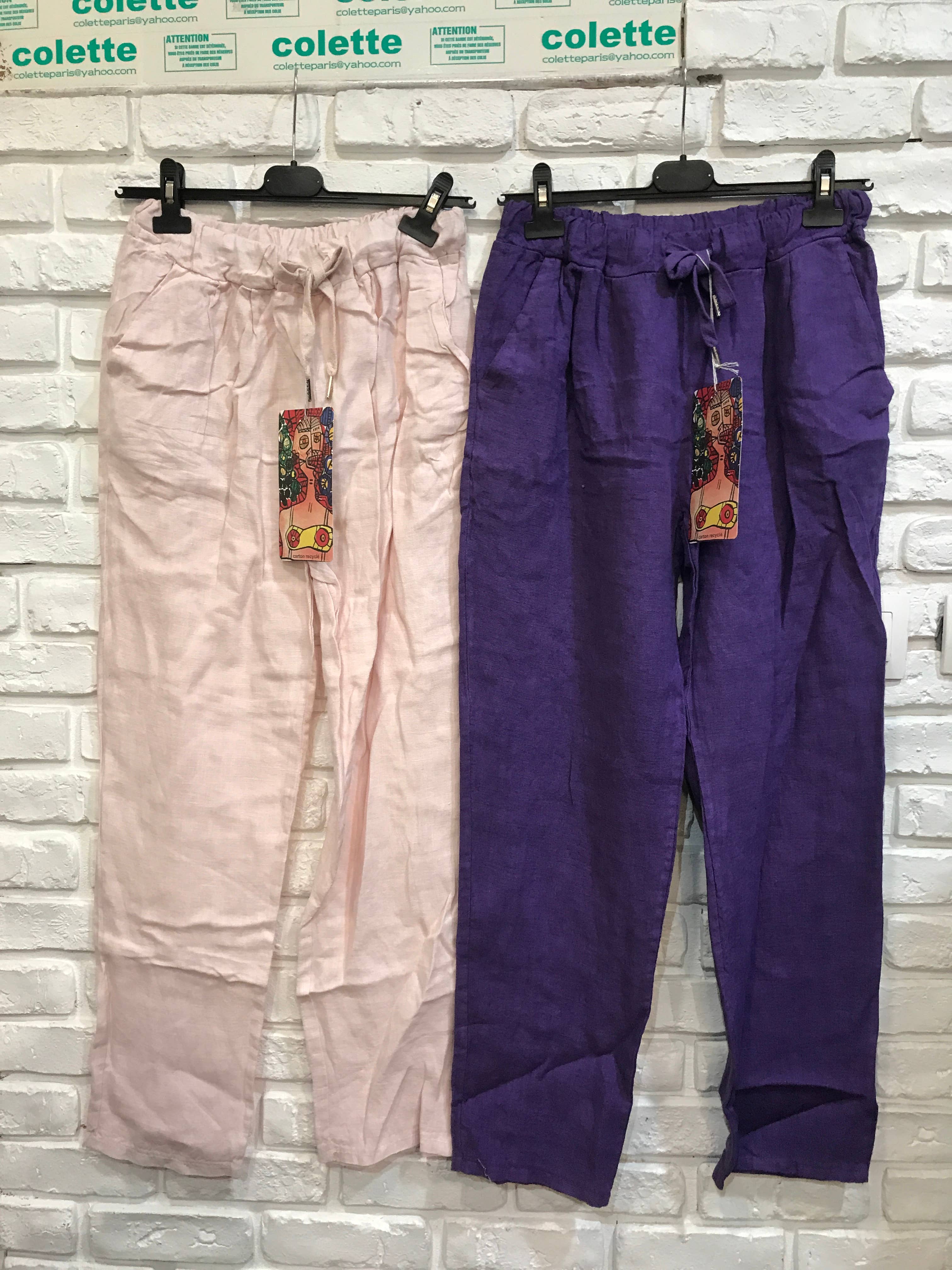 la maison des fibres naturelles – Engroshandel Bukser - Dame – bukser 668121 100% Hør fremstillet i Italien49