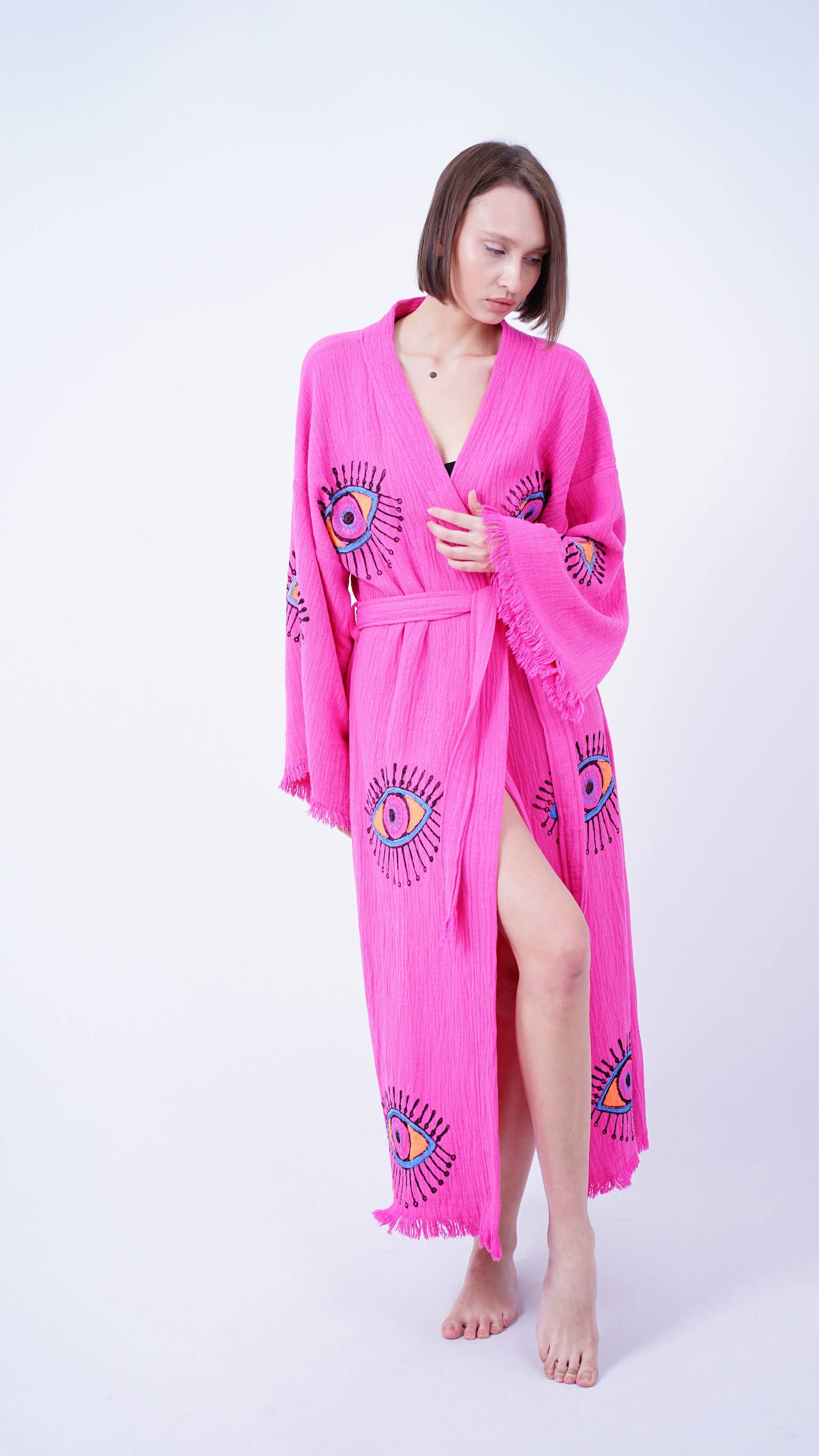 Bodho - Wholesale Kimono - Dames - Handgemaakte Boho Festival Kimono met Boze Ogen, Boho Strandkleding7