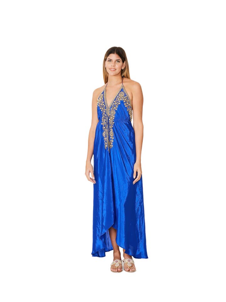 Ranee's - Vente Robe – femme - Robe bleue royale à ornements2