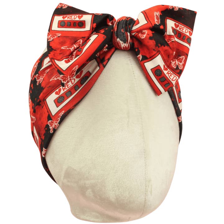 The Sassy Olive Handmade Headbands - Wholesale Fashion Headband - Women's - Red Cassette Top Knot Headband