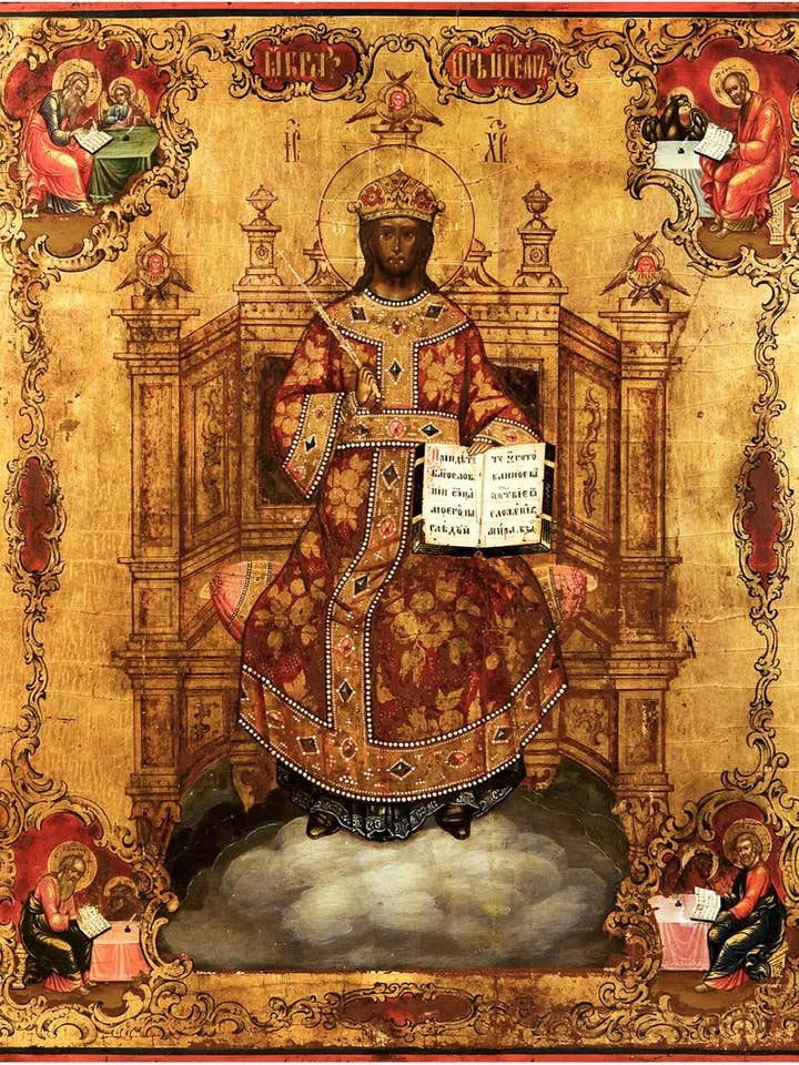 Lord Jesus Christ the Savior the King of Kings Great Bishop. Wooden orthodox icon for wholesale by Iconsofsaints