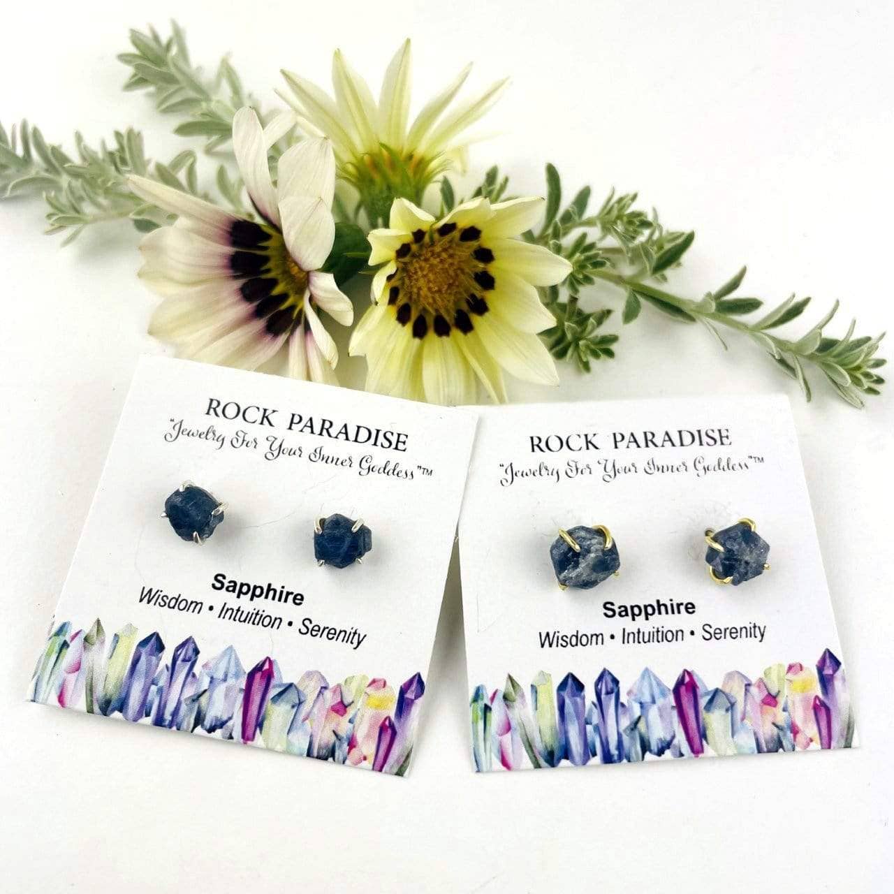 Rock Paradise - Wholesale Stud/Post Earrings - Crystal Gemstone Stud Earrings - Choose Gold or Silver3