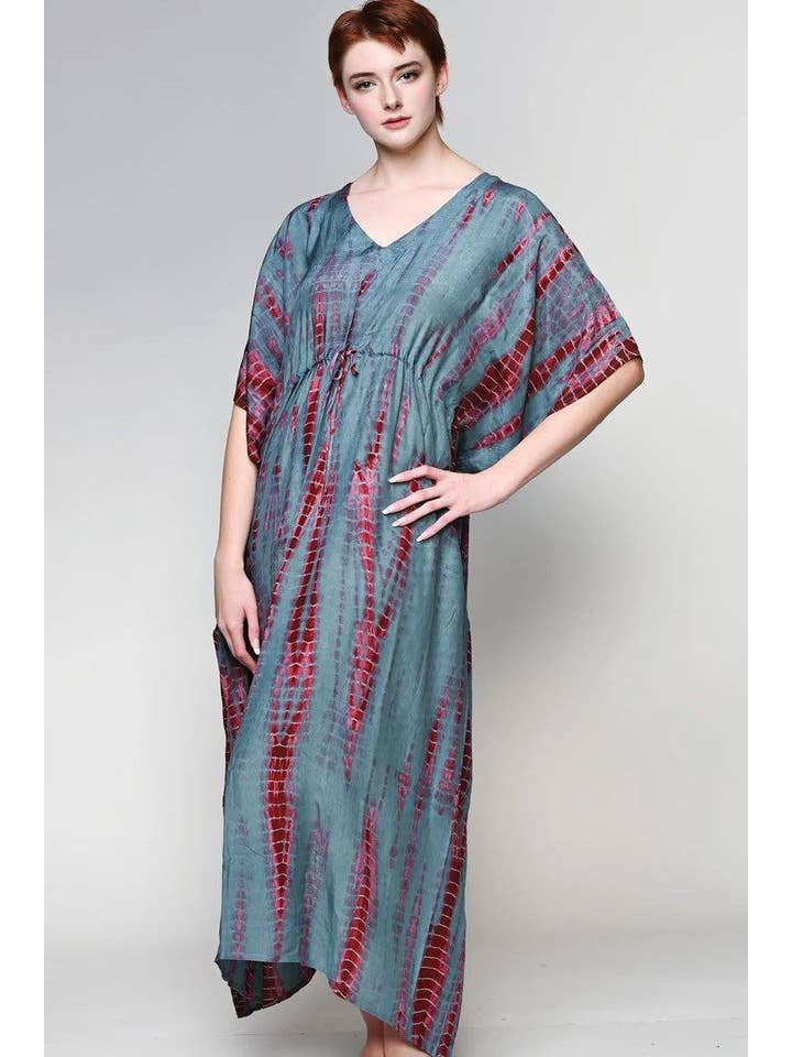 Bhawana Handicrafts - Wholesale Kaftan - Women's - 5 Piece Lot, Tie Dye Kaftan One Size Fit Plus Shibori Tie 7