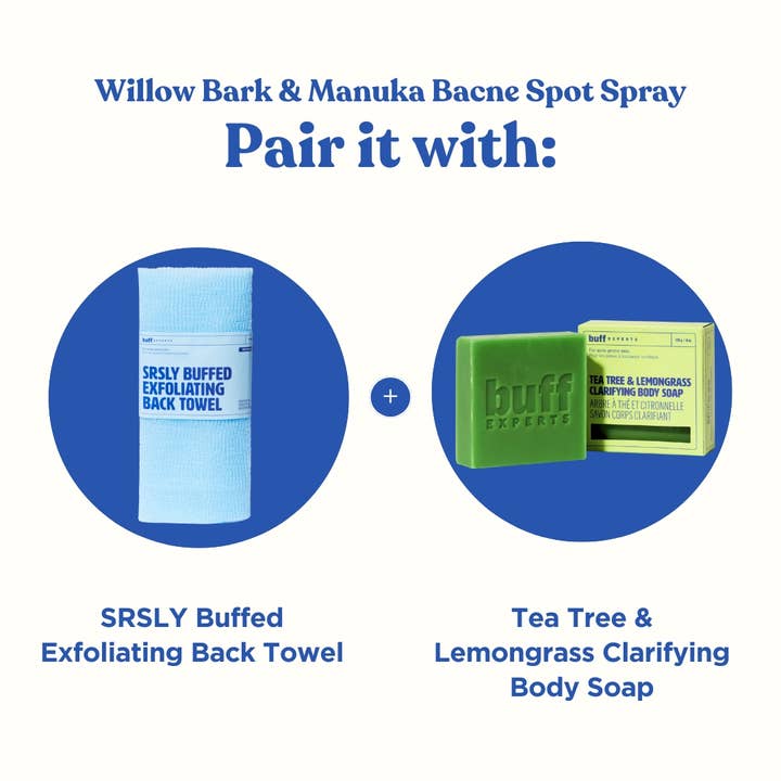 Buff Experts - šØš¦ - Wholesale Acne/Hydrocolloid Patch - Willow Bark & Manuka Bacne Spot Spray - Treats Back Acne7
