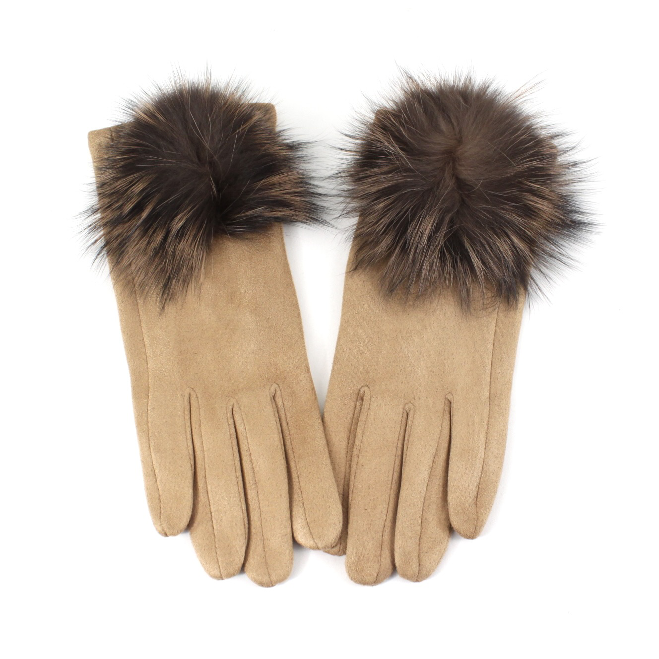 Pretty Persuasions – wholesale Gloves – Women's – A24020 Extra Furry Pom Pom Gloves4