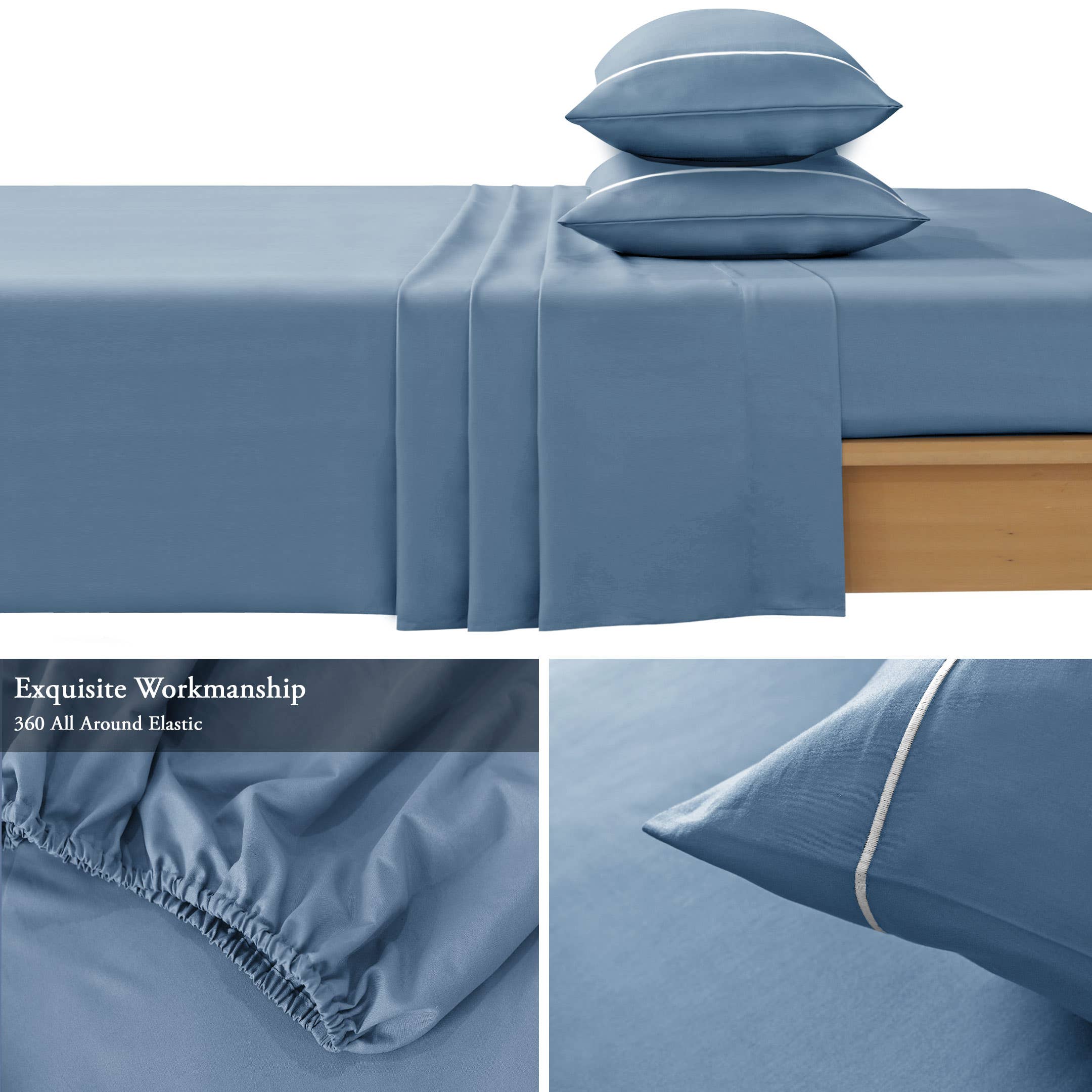 Cottonpassion_US – Conjunto de lençóis por atacado – Jogo de lençol em algodão cetim 400 fios com bordado - 4 peças79