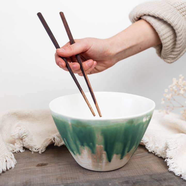 Niik Creative Co. - Wholesale Decorative Plate/Dish/Bowl - Deep Forest Ramen Chopstick Bowl
