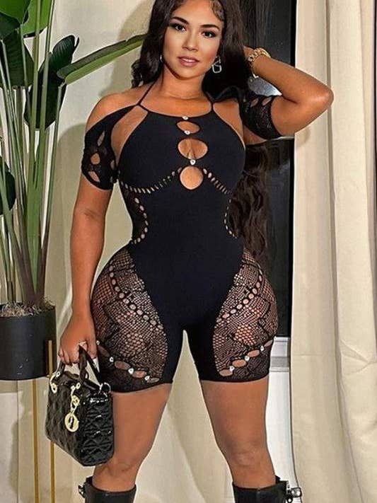 bodycon-byxor i mesh nyckelhål för wholesale av Flarix