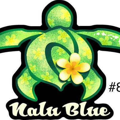 Green Honu Pua Decal for wholesale by nalu blue