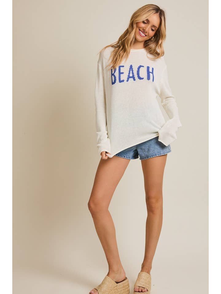 GILLI - Wholesale Knit Sweater - Women's - ROUND NECK LONG SLEEVE "BEACH" LIGHT WEIGHT SWEATER