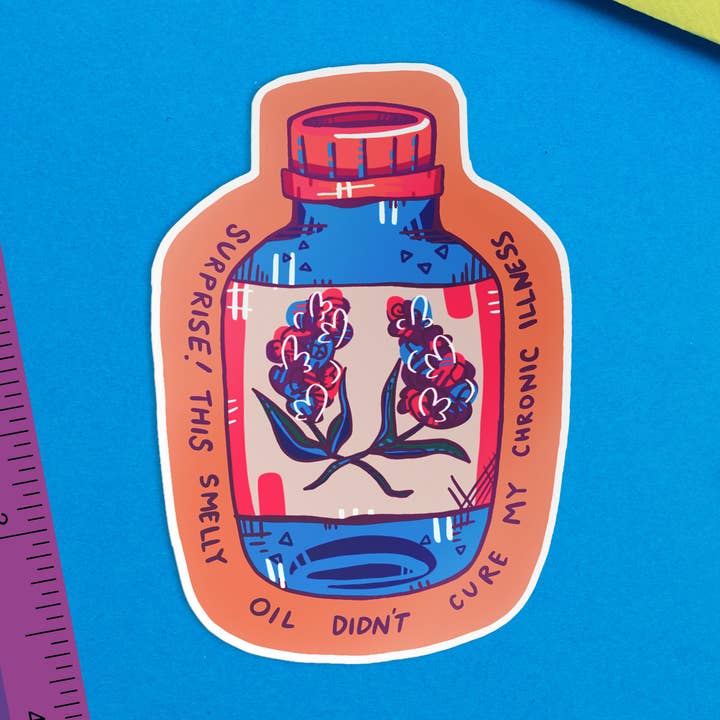 Essential Oil Sticker for wholesale by Disgaybled Designs