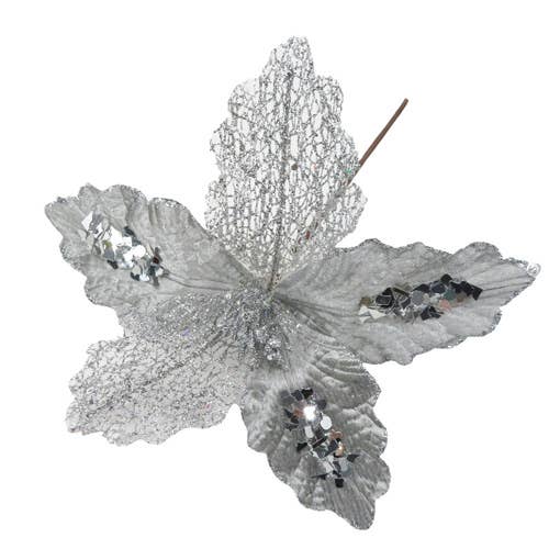 LA RUTA DE LAS IMPORTACIONES SL - Vendita all'ingrosso Decorazione natalizia - Fiore decorativo di Natale 28x26 cm1