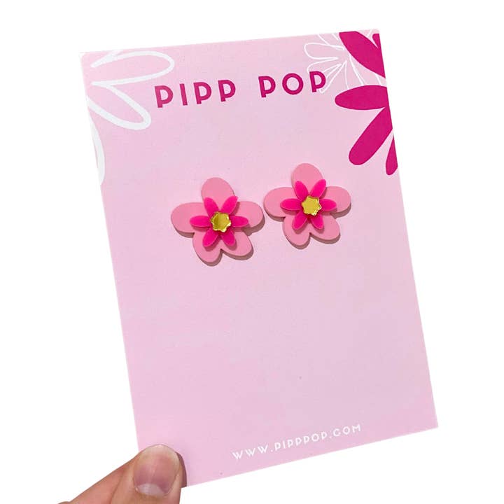 Pipp Pop - Wholesale Stud/Post Earrings - Jessie Flower Studs - 12 Colours Available1