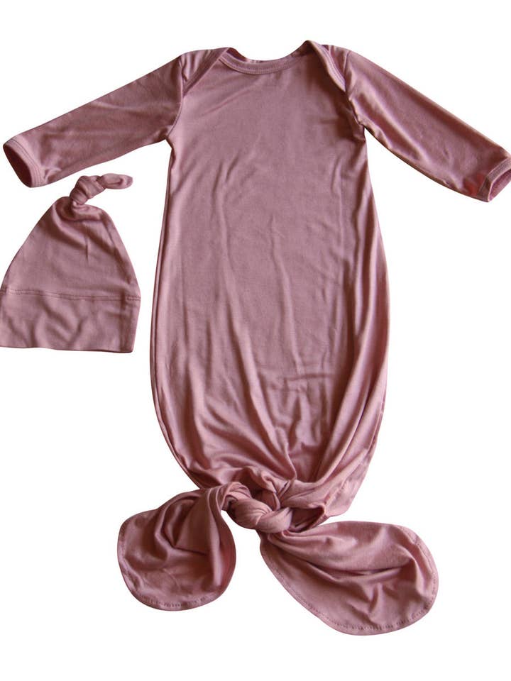 Rocket Bug - Wholesale Babygown Set - Baby - Silky Knotted Baby Gown with Knotted Hat - Infant Sleeper6