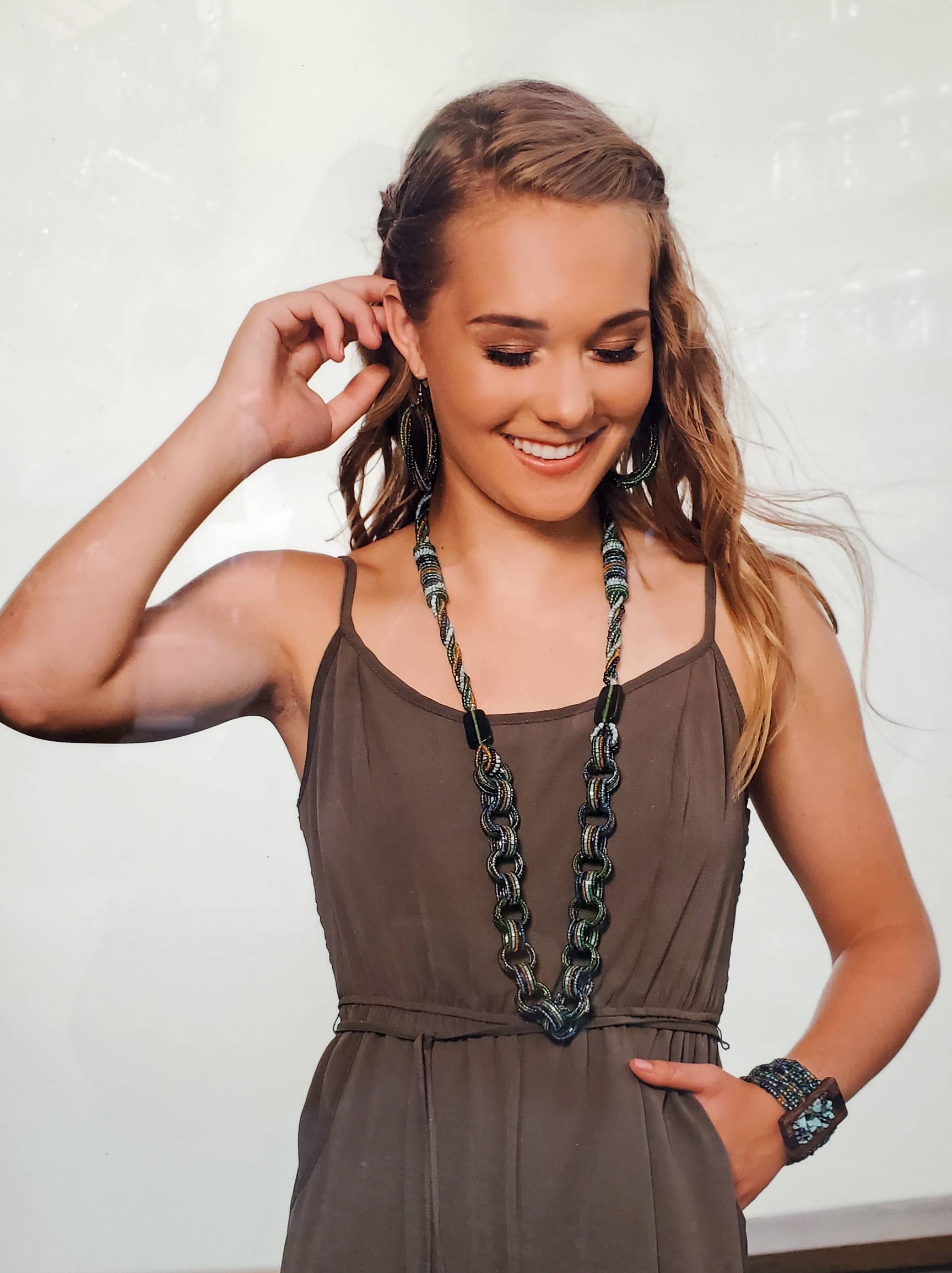 Ciao Bella Jewelry Inc - Vendita all'ingrosso Bracciale con perline - Braccialetto elasticizzato con pietre preziose rettangolari multifilo3