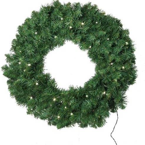 Larksilk - Wholesale Wreath - 6 PC Large Christmas Wreath 20" Northern Spruce with LED