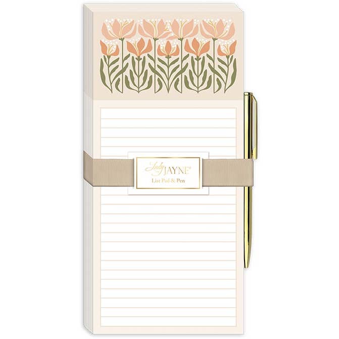 Lady Jayne - Wholesale Notepad - Magnetic List Pad With Pen Flower Market Lily