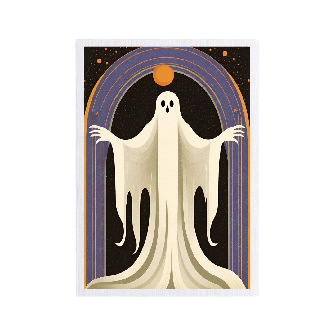 Cryptic Paper Co. - Wholesale Art Print - Celestial Art Deco Ghost Halloween Wall Art Print 2