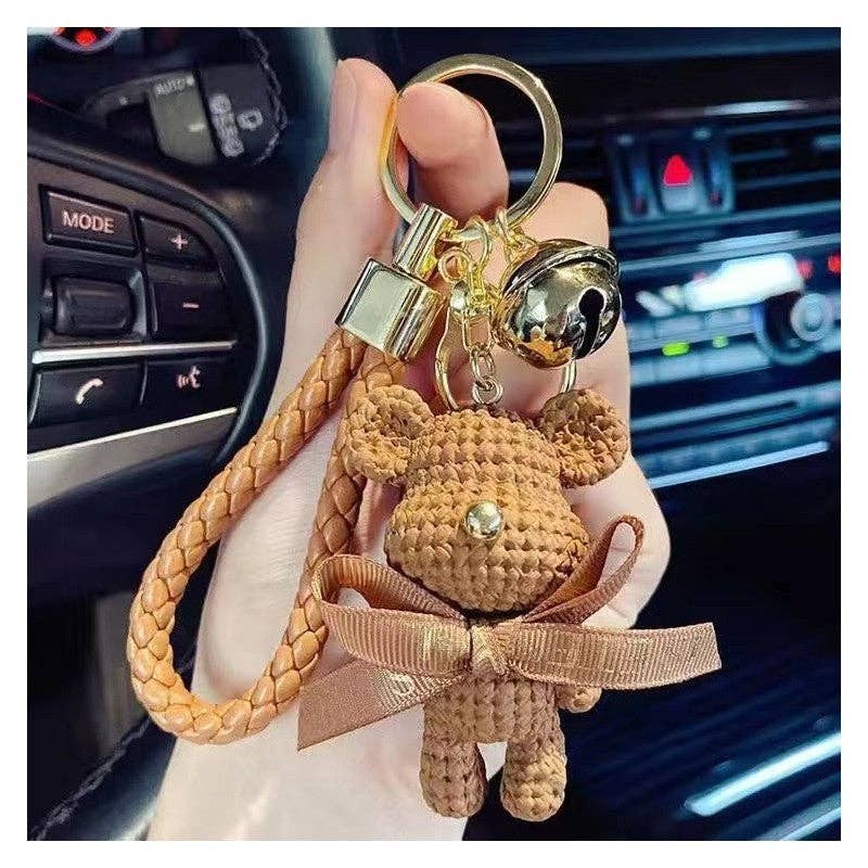 UZ Wholesale Store - Wholesale Keychain - Women's - Knitted Bear Keychain Bag Charm - Adorable and Stylish6