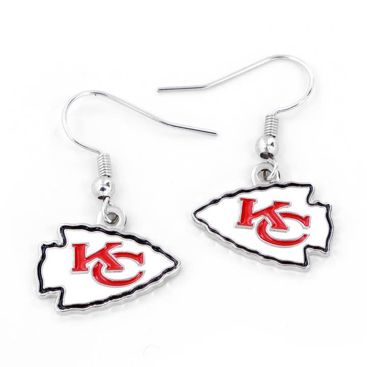 NFL Kansas City Chiefs Logo Dangle Earrings for wholesale by Aminco USA