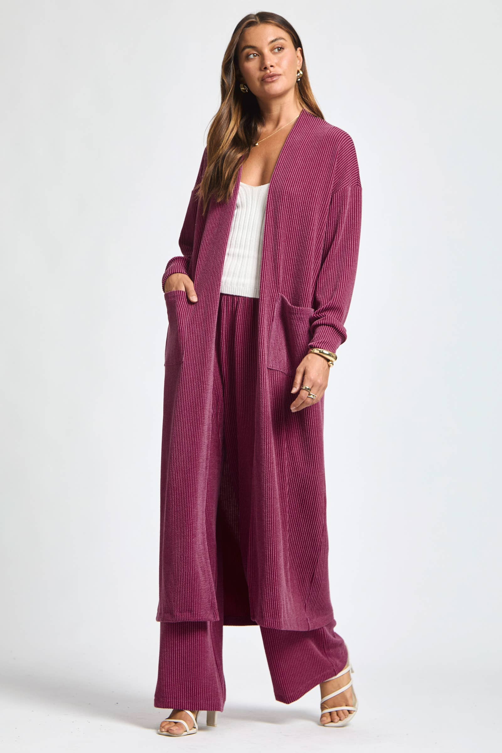 Dear Scarlett - Wholesale Top & Pant Set (NOT Loungewear) - Women's - Longline Cardigan + Relaxed Pants 2 Piece12