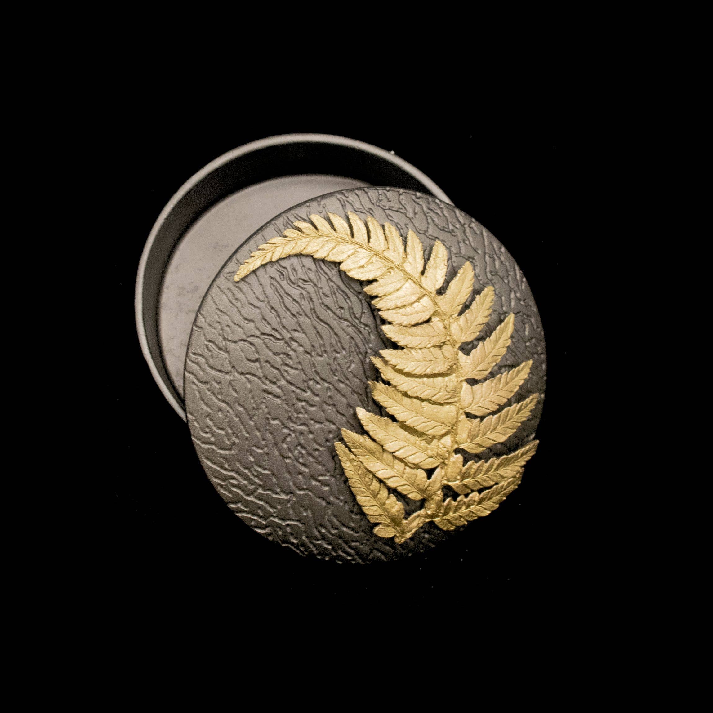 Michael Michaud Table Art - Wholesale Decorative Box - Green Pewter Fern Decorative Box with Gunmetal Finish1