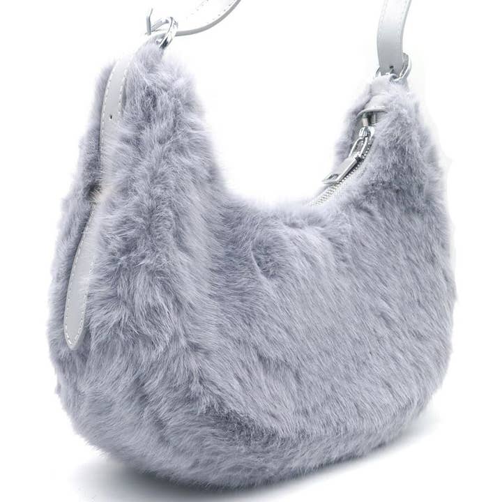 Officielmode - Wholesale Shoulder Bag - Women's - Banana Shape Faux Fur Bag
