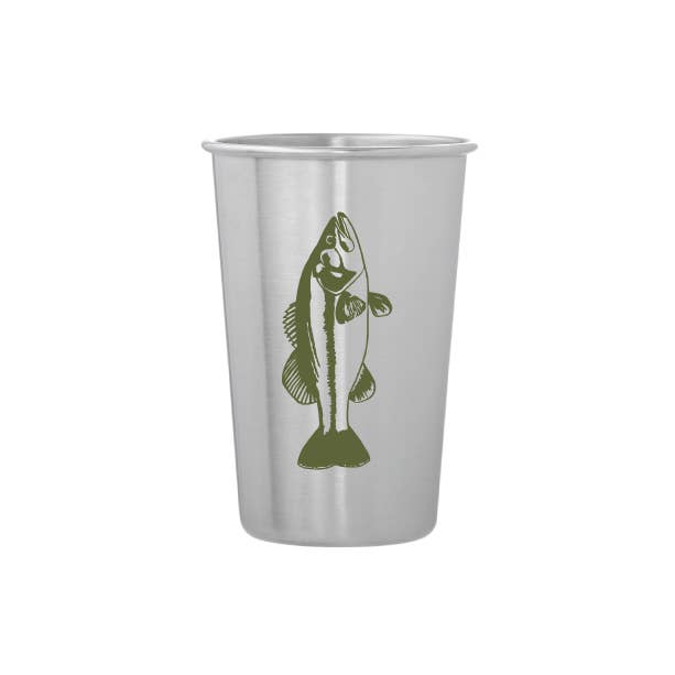 Vital Industries - Wholesale Drinking Glass/Cup - Gone Fishing Stainless Steel Pint Tumblers