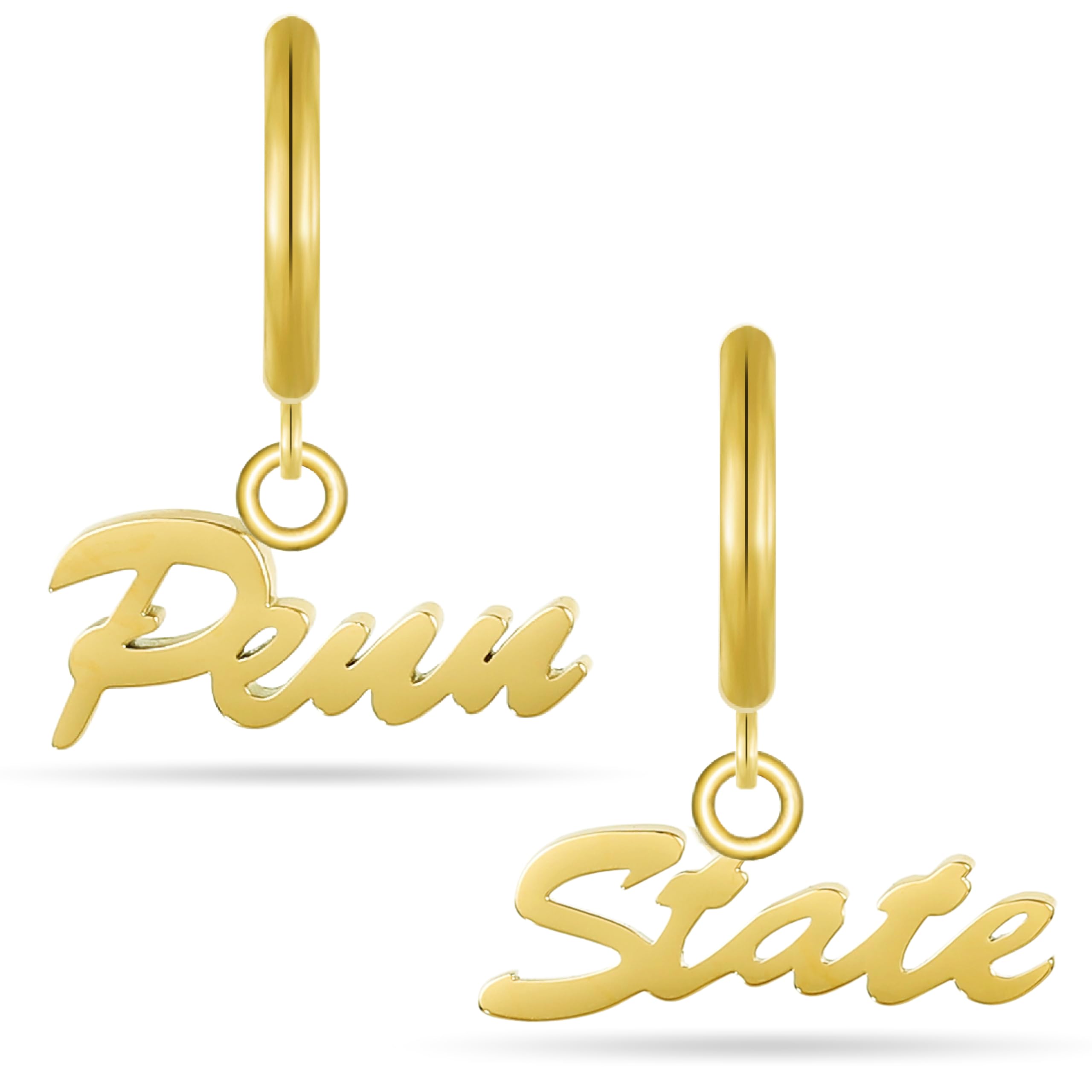Stone Armory - Wholesale Huggie Earrings - Penn State Script Huggie Hoops0
