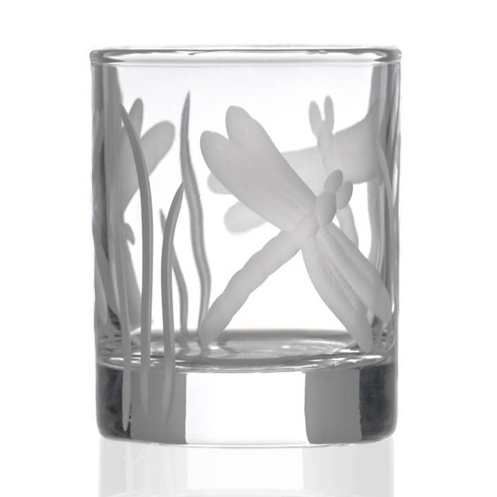 Votivo de vela de 2,5" Libélula // Vaso de chupito para venta al por mayor de Rolf Glass