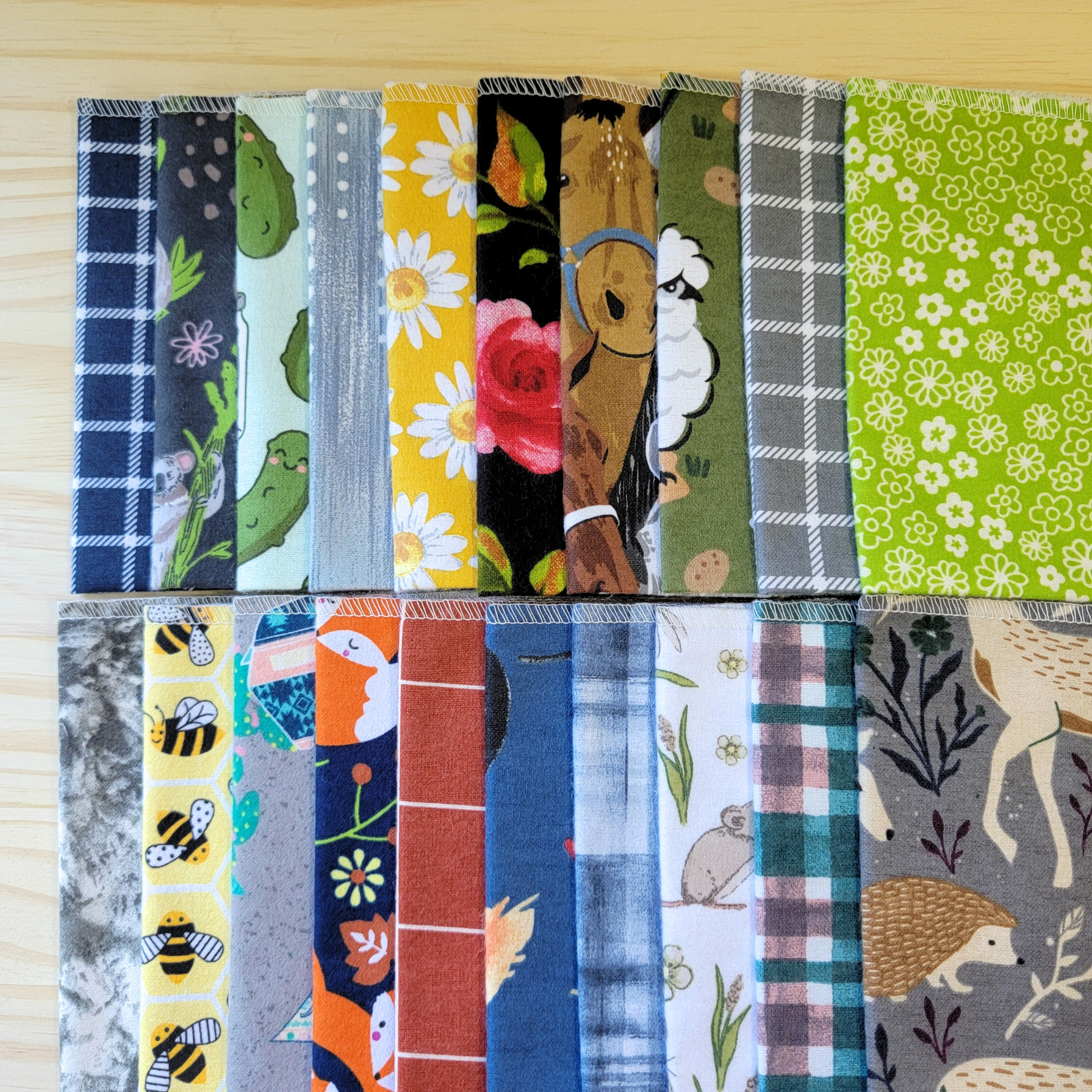 Cruelty-Free Stitchery - Vente Chiffons de nettoyage - Essuie-tout - Imprimés assortis1