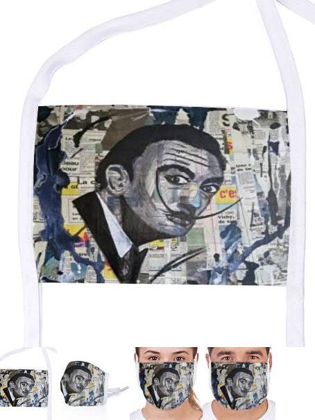 Black and white Dali mask for wholesale by Artedelph