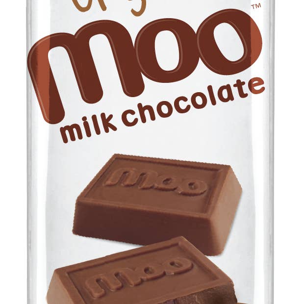 MOO Organic Chocolates - Wholesale Chocolate Bar - Organic Solid Milk Chocolate Large Bar,  1.4 oz0