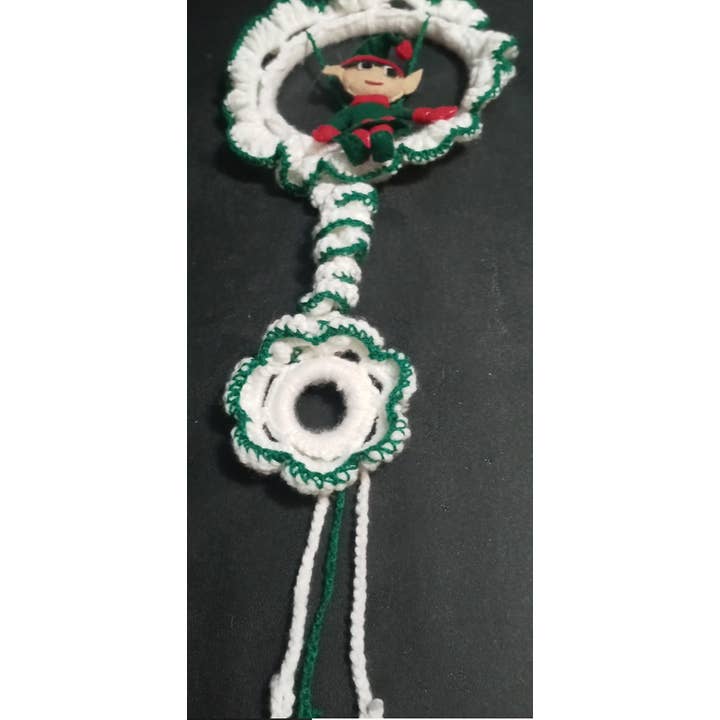 BLUE RIBBON ORNAMENTS – wholesale Krans – Julälva Virkad Krans, Dekorativ Juldekoration, LXC29