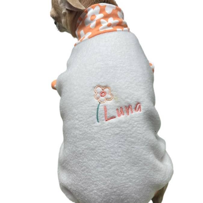 Peach and Ivory Turtleneck Pet Dog Sweater Pullover Clothes for wholesale by Sassy Dog Fashions