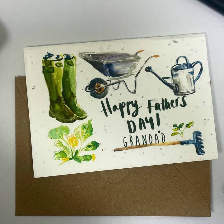 Biglietto piantabile per la festa del papà del nonno/biglietto per la festa del papà per la vendita all'ingrosso da parte di Lauren Young Illustration
