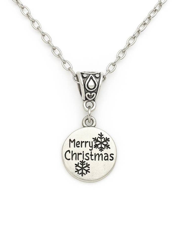Collar Colgante de Feliz Navidad – Collar con Dije de Plata para venta al por mayor de Bad Apple Designs