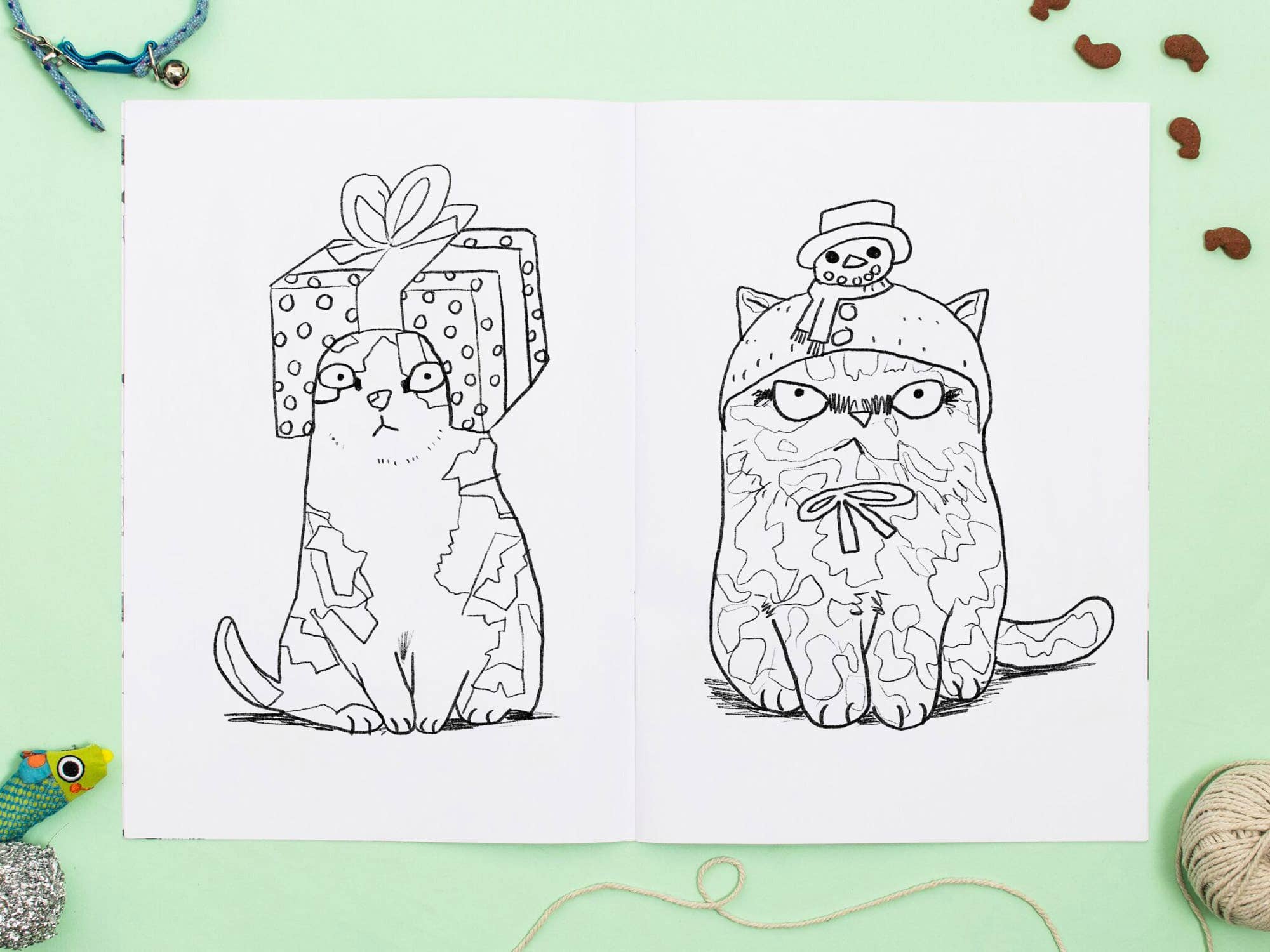 Jo Clark Design - Wholesale Coloring & Activity Book - Adult - Cats In Christmas Hats Colouring Book5