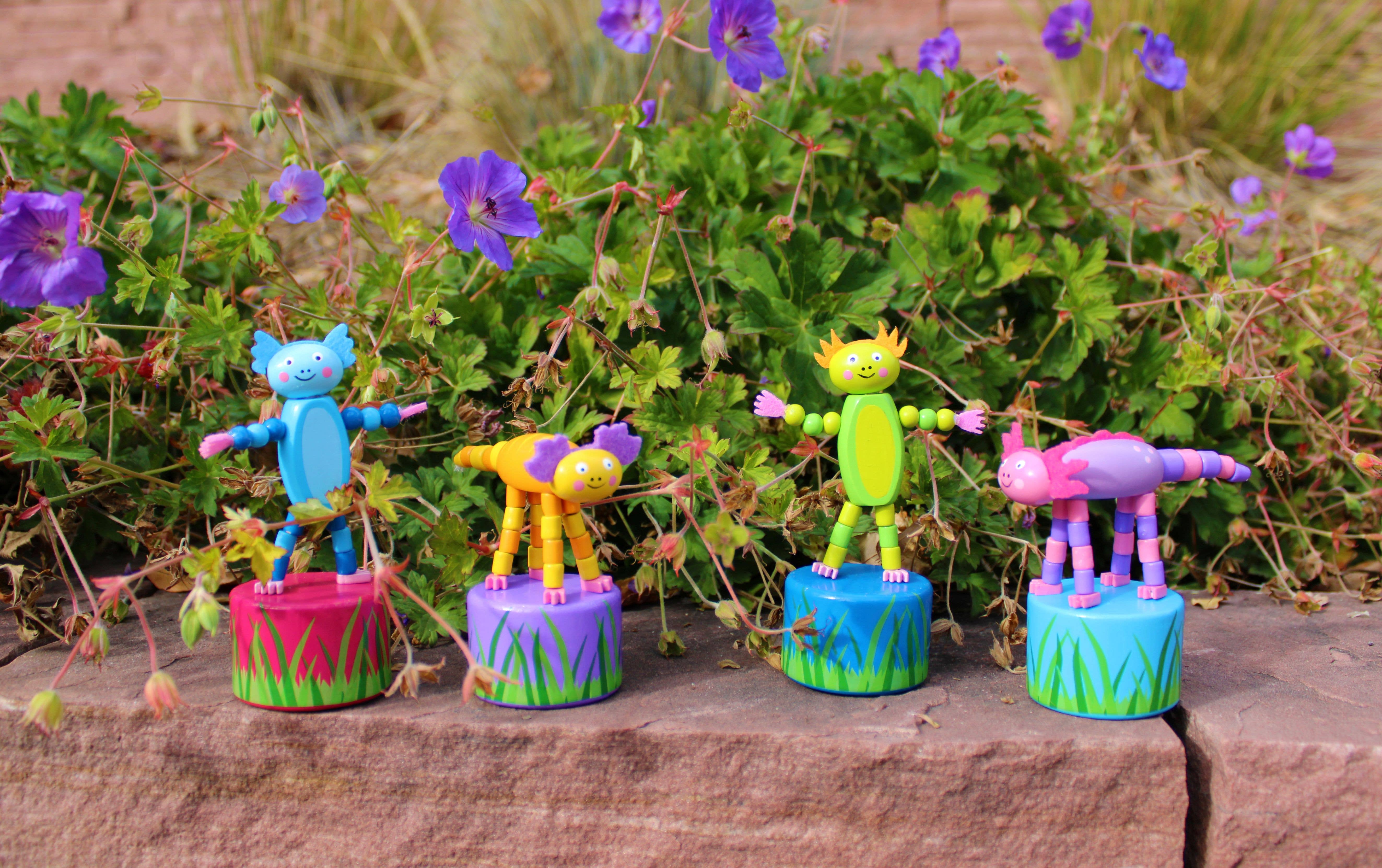 Jack Rabbit Creations - Wholesale Wood Toy - Kids - Axolotl Push Puppet Refill - Set of 243