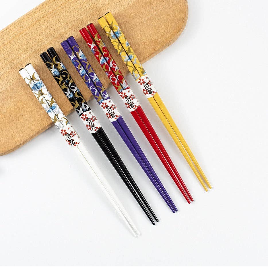 Gohobi （We cover U.S. import duties） - Wholesale Chopsticks - Gohobi A Set of 5 Pairs of Swan Wooden Chopsticks and Rests2