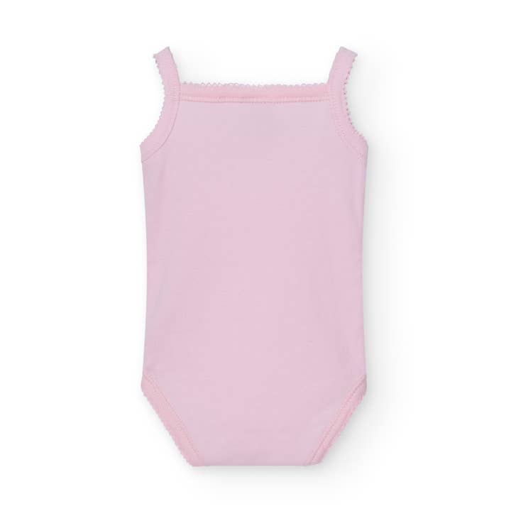 pink Baby Bodysuit with Thin Straps Embroidered Strap 1X2 for wholesale on Faire1