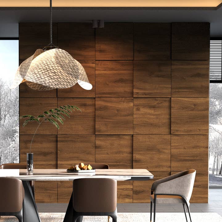 Mörka trä 3D-modulära kvadrater för wholesale av Guipp-Decor - Decoriy