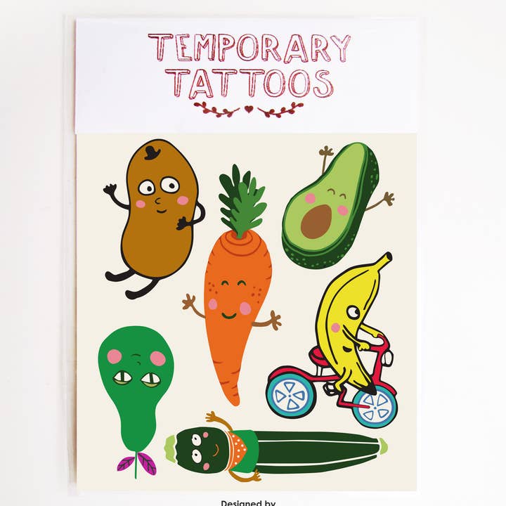 Eat Your Veggies Temporary Tattoos for wholesale by Missy Minzy
