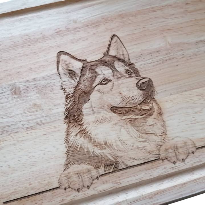 Doughty Designs – wholesale Cutting board – Siberian Husky Dog Design #3 Chopping Board (30x20x1.7cm).
