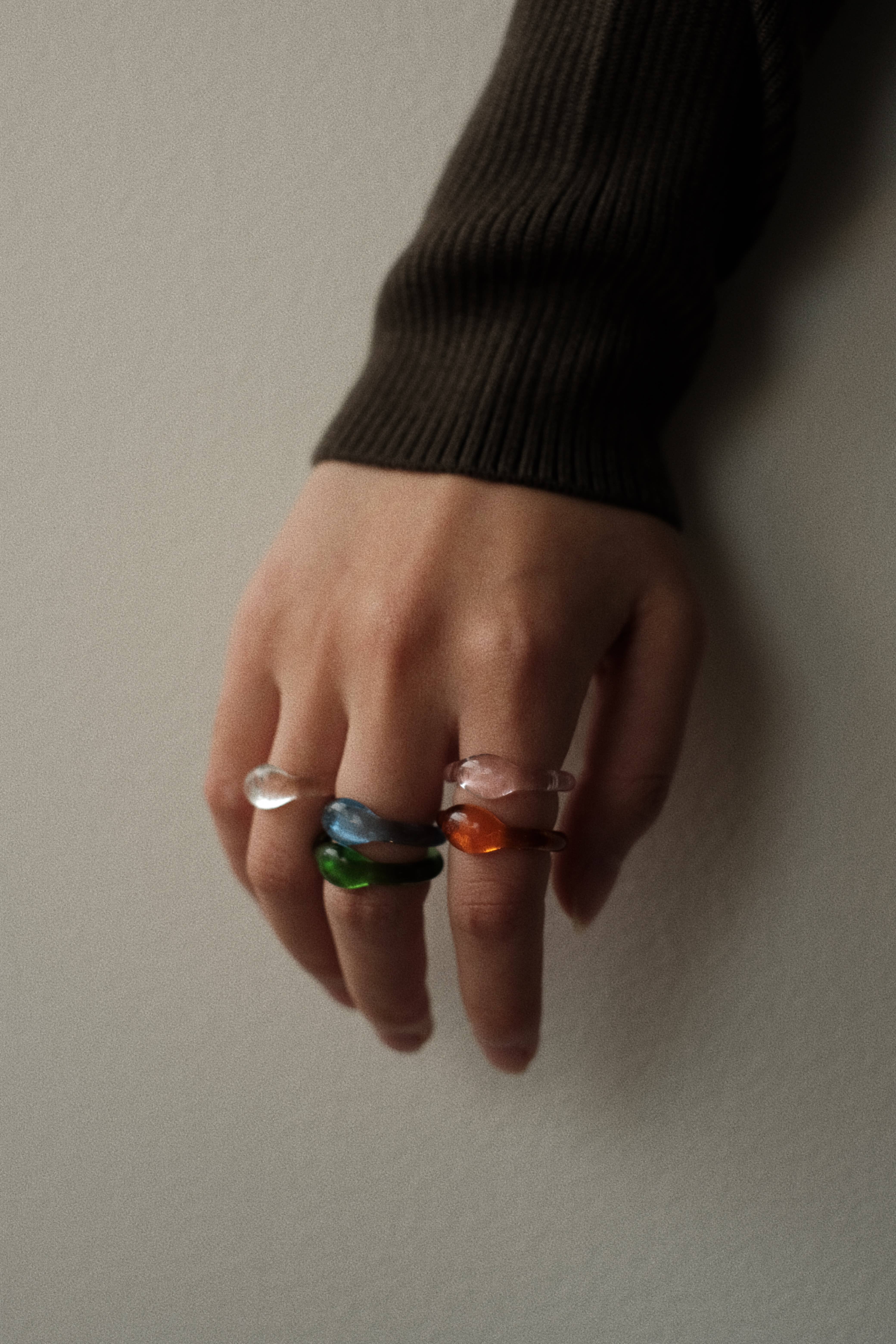 LUMI - Wholesale Band/Stacked Ring - Dew - Green5