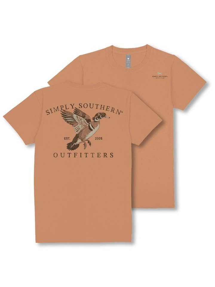 simply southern - Wholesale Screen Printed T-Shirt - Men's - MN-SS-WOODDUCK-CHSTNT1